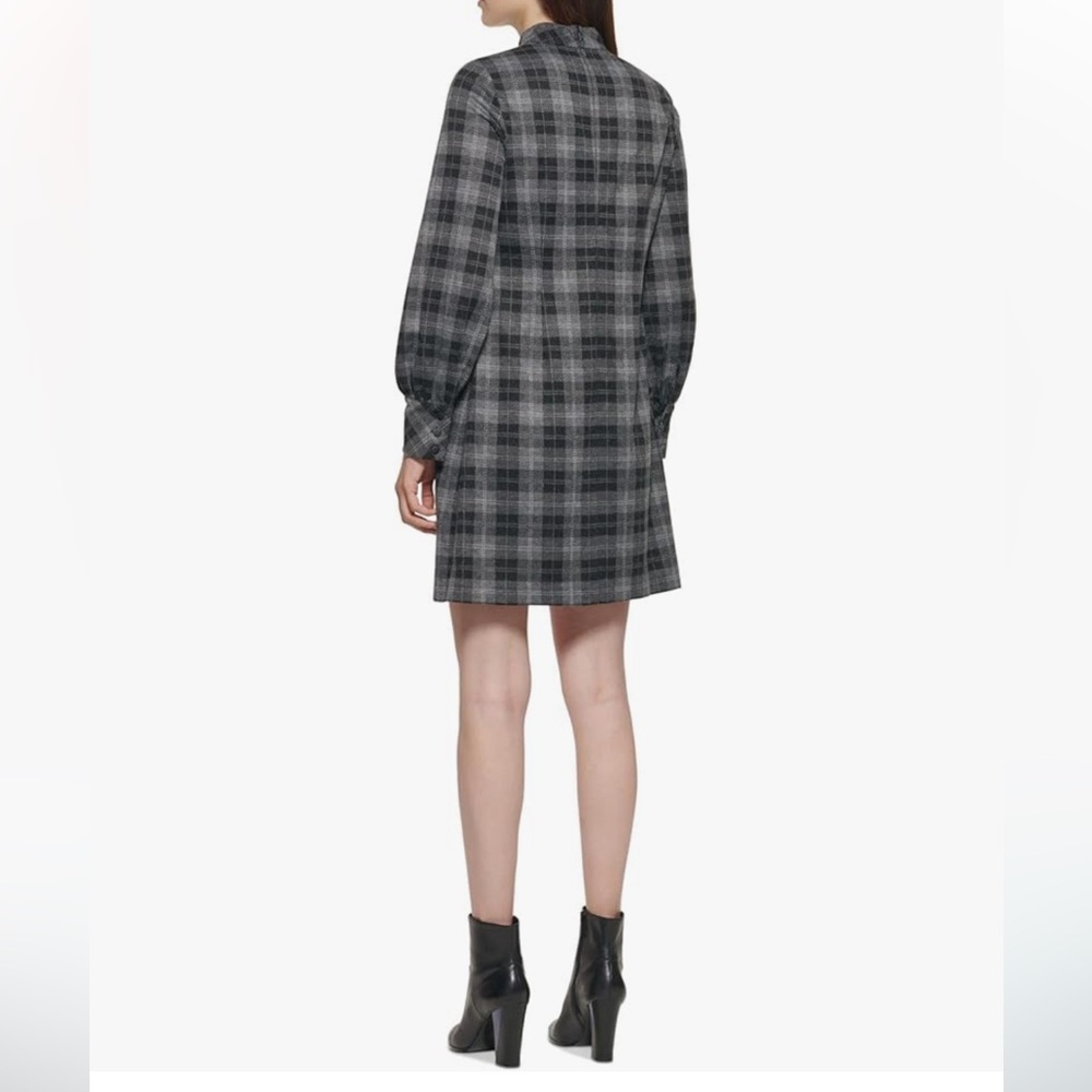 Black and gray plaid dress